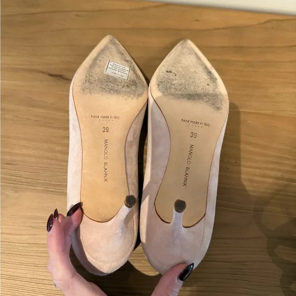 Manolo pale pink suede pumps size 39 - Picture 5 of 5